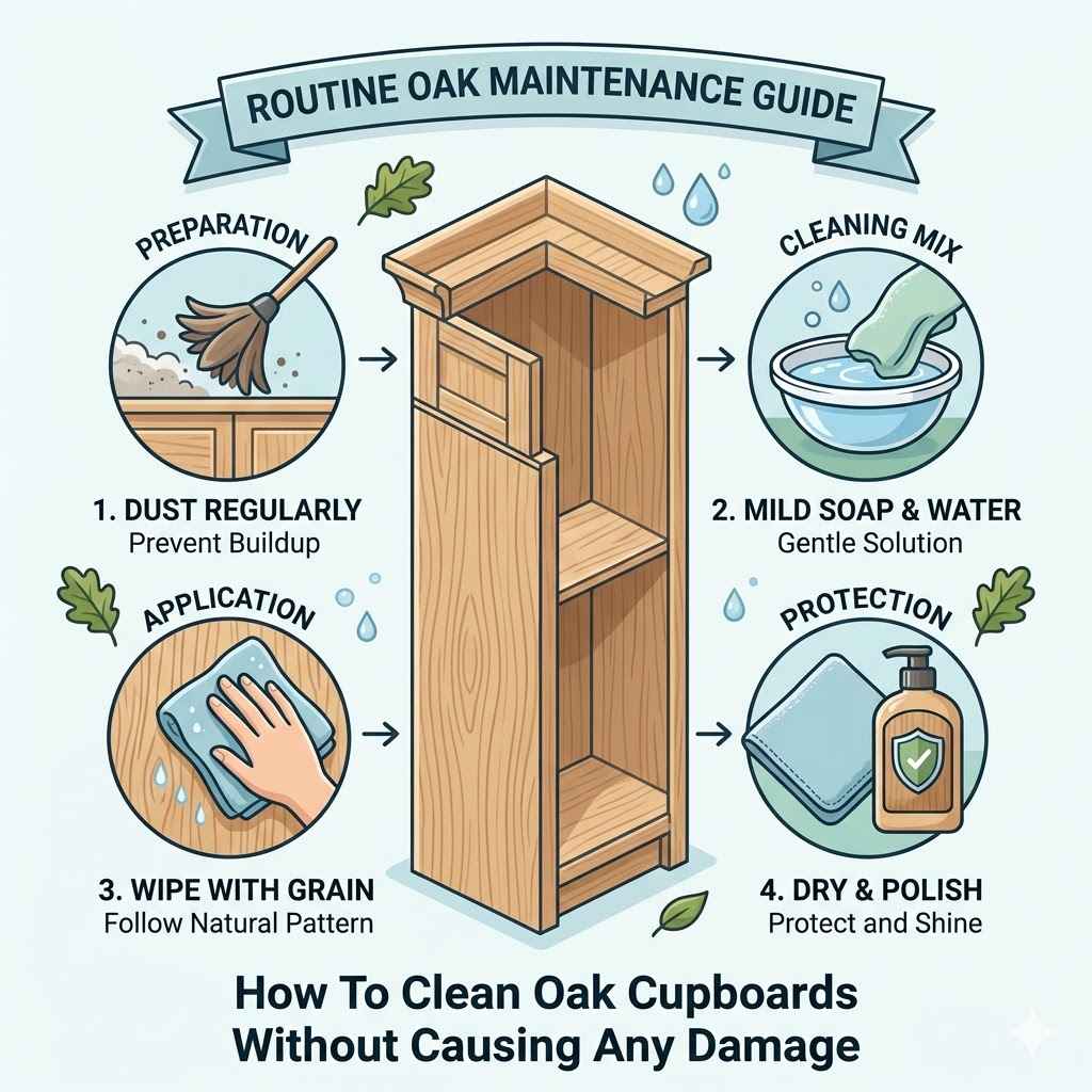 Quick Tips for Sparkling Oak Cupboards
