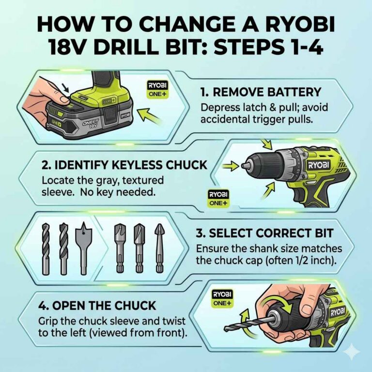 How To Change A Drill Bit On Your Ryobi 18V The Right Way