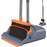 kelamayi Upgrade Broom and Dustpan Set, Self-Cleaning with Dustpan Teeth, Indoor&Outdoor Sweeping, I kelamayi Upgrade Broom and Dustpan Set, Self-Cleaning with Dustpan Teeth, Indoor&Outdoor Sweeping, I