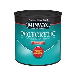 Minwax Polycrylic protective finish used as a topcoat over painted wood floors