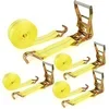 4-pack heavy duty 2 inch ratchet tie-down straps with double J hooks