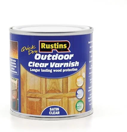 Rustins Quick Dry Outdoor Clear Satin Varnish, 250ml