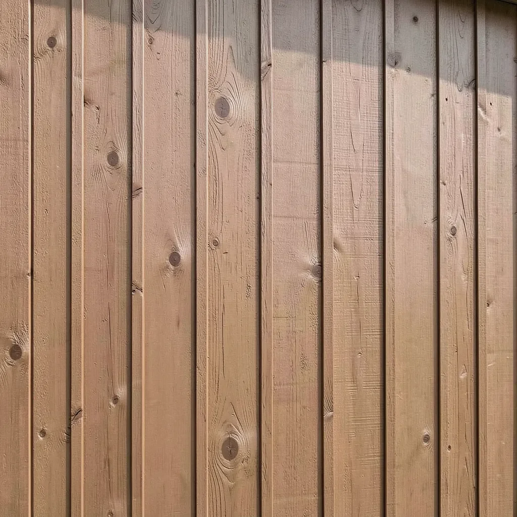 T-111 cedar plywood siding panels with vertical grooves