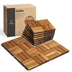 THYOI interlocking acacia wood deck tiles, 10-pack