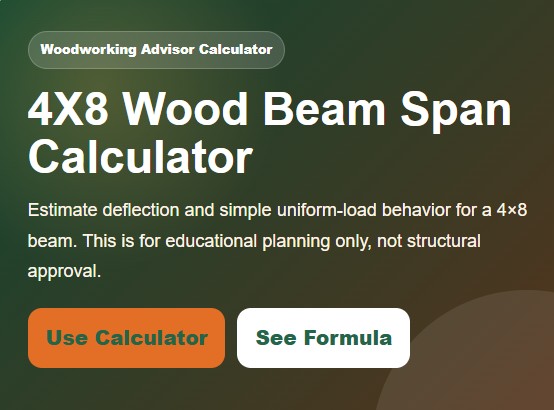4X8 Wood Beam Span Calculator