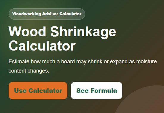 Wood Shrinkage Calculator
