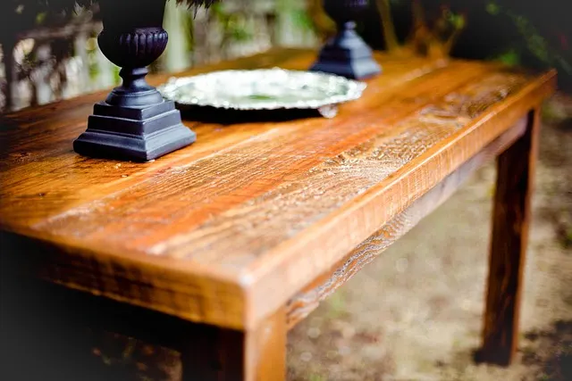 Rustic wooden table ready for polishing with the best wood polish
