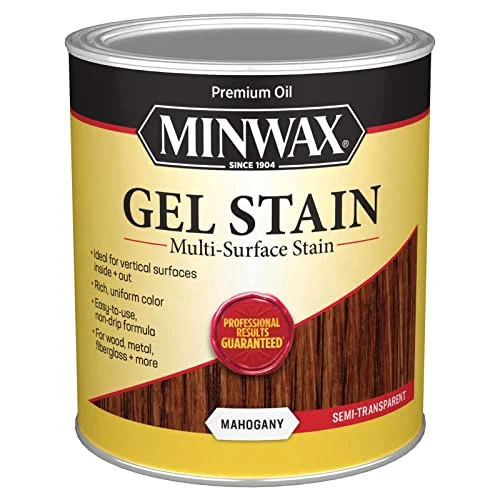 Minwax Gel Stain quart can, mahogany color