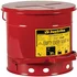 Justrite galvanized steel oily waste disposal can