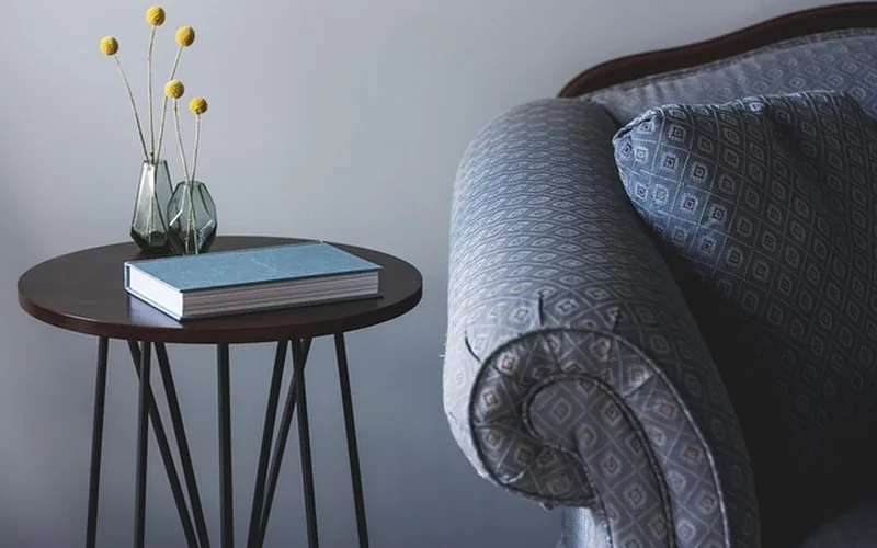 rubberwood furniture in a modern indoor living room