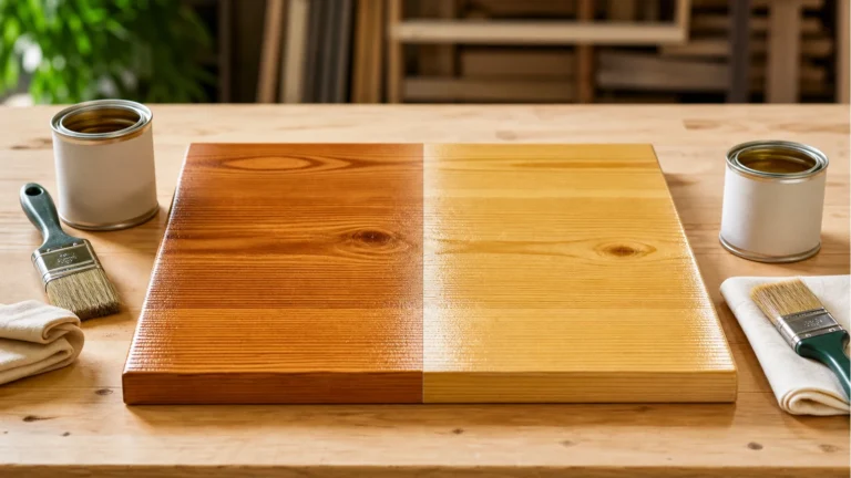Spar urethane and polyurethane finish comparison on a wood table top