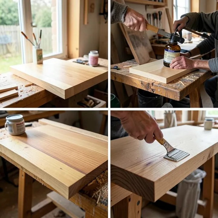 Different wood sealer types applied to outdoor and indoor wood samples Different wood sealer types applied to outdoor and indoor wood samples