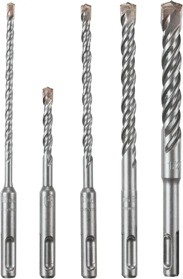 Bosch SDS-Plus rotary hammer bit set, a proprietary shank standard where brand compatibility rules differ from twist bits