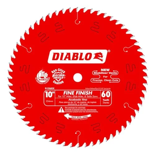 Diablo 60 tooth fine finish circular saw blade suited for cutting laminate flooring cleanly