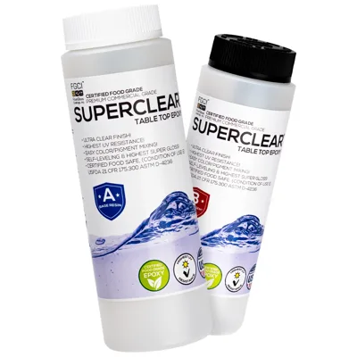 FGCI Superclear Table Top food-grade epoxy resin 1-pint kit for sealing wood coasters