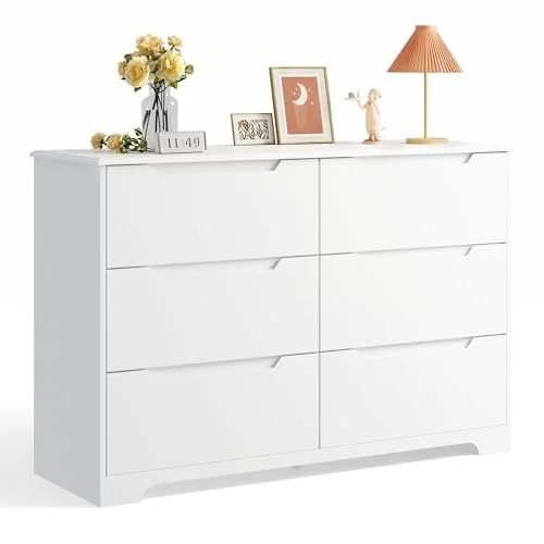 Gizoon 6-drawer wide dresser for bedroom