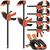 HORUSDY 8-Pack Bar Clamps 12 and 6 inch for woodworking flattening HORUSDY 8-Pack Bar Clamps