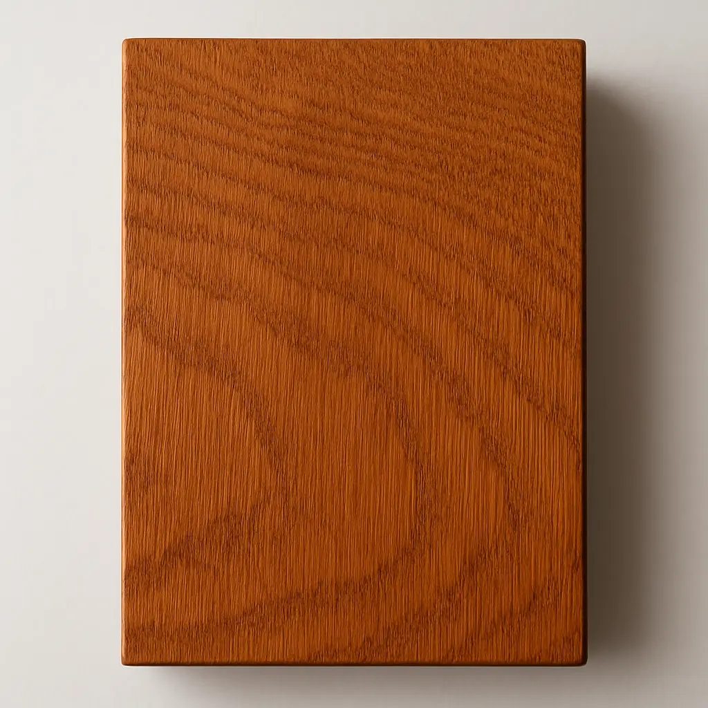 Danish oil finish example on an oak wood board showing its matte, low-sheen, grain-enhancing look