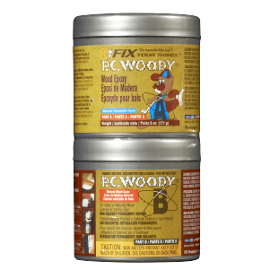 PC-Woody two-part epoxy wood filler tins