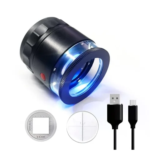 10x LED loupe magnifier for examining wood end grain pores