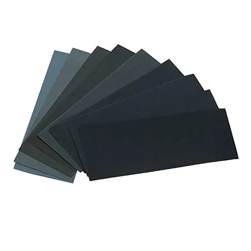 Assorted grit sandpaper for prepping a clean end-grain sample