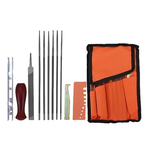 Chainsaw chain sharpening file kit