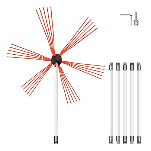 Chimney sweep brush and rod kit
