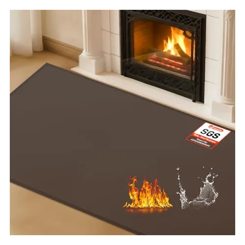 Fireproof hearth mat for wood stove clearance protection