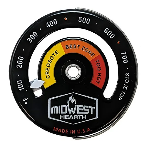 Magnetic wood stove thermometer