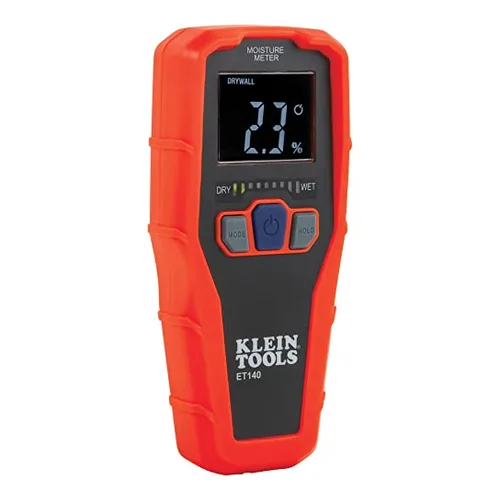 Klein Tools pinless moisture meter for checking lumber before purchase