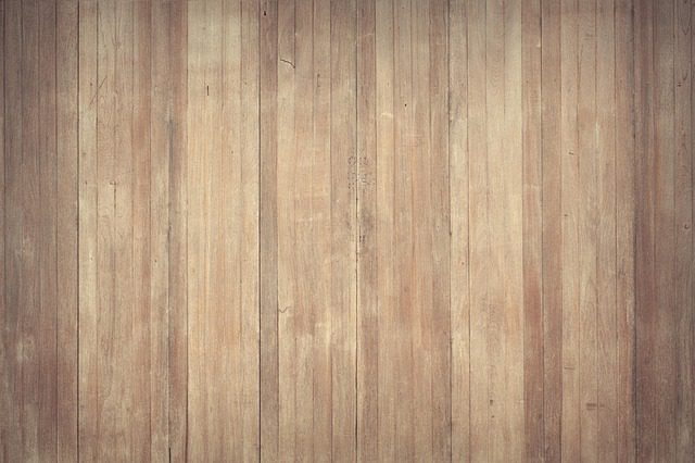 Sanded wood floor boards ready for staining