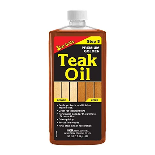 Star Brite golden teak oil sealer for outdoor eucalyptus furniture