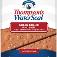 Thompson's WaterSeal solid color wood stain and sealer can, natural cedar
