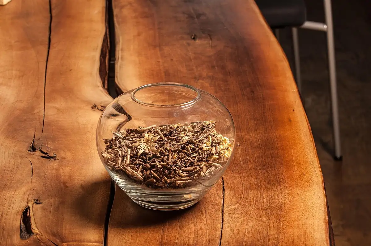 Finished wooden surface showing grain