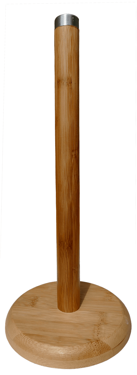 Example of a wooden sign resting upright in a slotted display stand