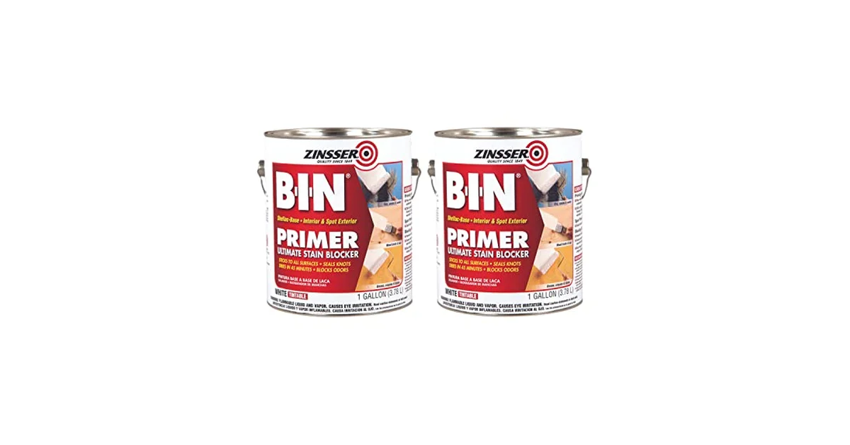 Zinsser B-I-N shellac-based primer gallon cans, the classic true-shellac formula