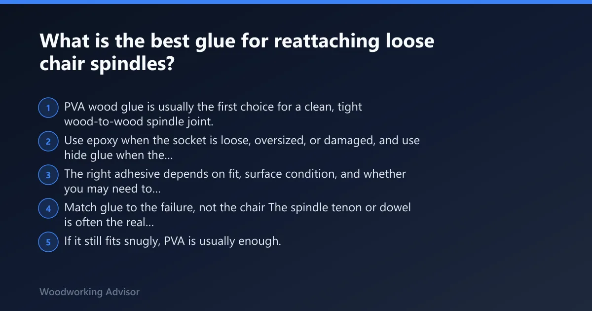 Steps: What is the best glue for reattaching loose chair spindles?