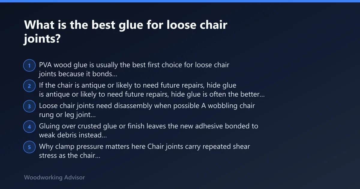 Steps: What is the best glue for loose chair joints?