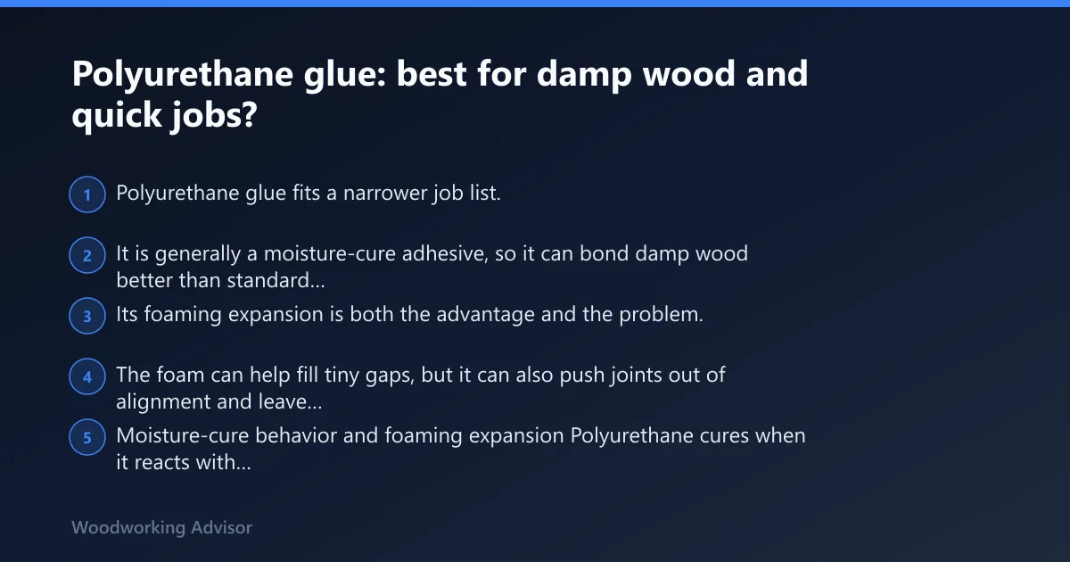 Steps: Polyurethane glue: best for damp wood and quick jobs?
