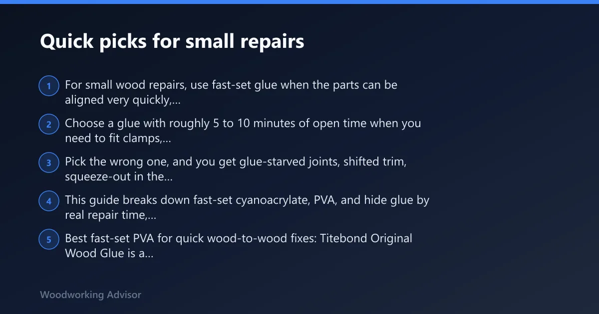 Steps: Quick picks for small repairs