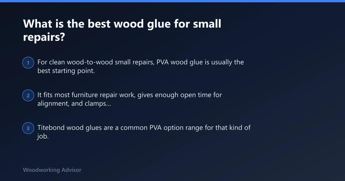Steps: What is the best wood glue for small repairs?