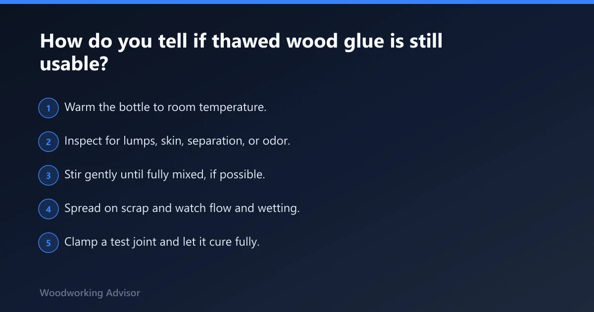 Steps: How do you tell if thawed wood glue is still usable?