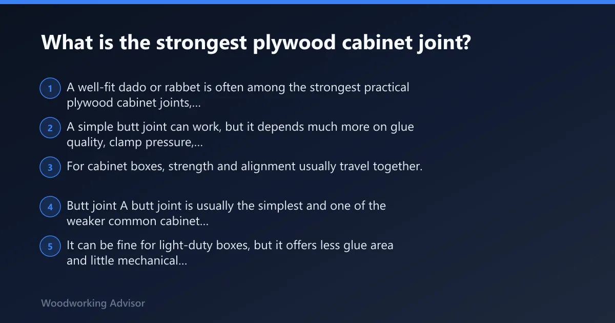 Steps: What is the strongest plywood cabinet joint?