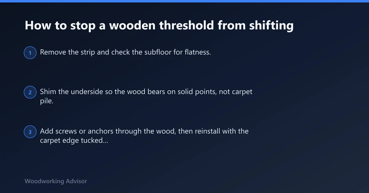 Steps: How to stop a wooden threshold from shifting
