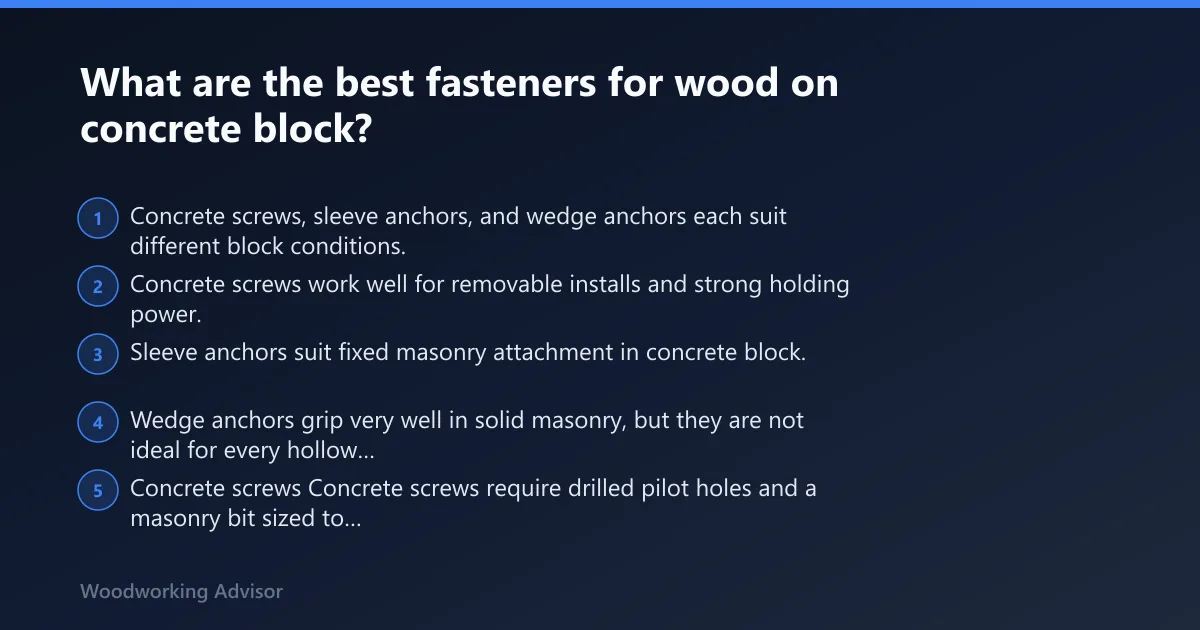 Steps: What are the best fasteners for wood on concrete block?