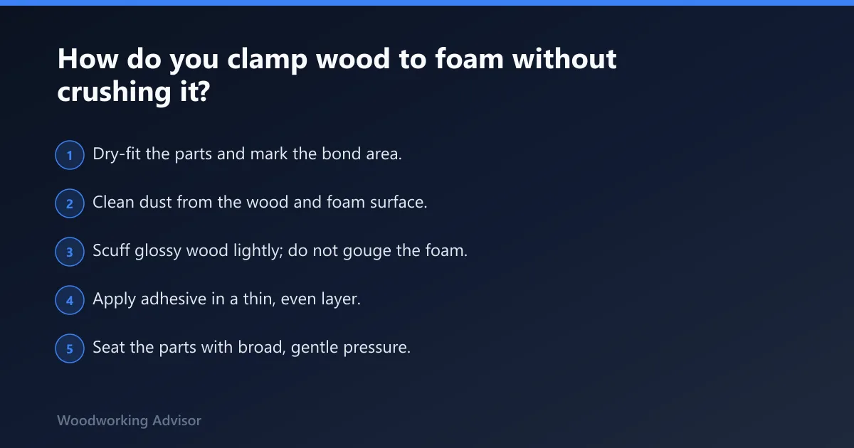 Steps: How do you clamp wood to foam without crushing it?