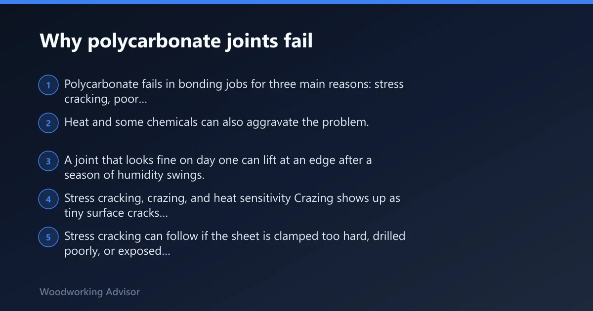 Steps: Why polycarbonate joints fail