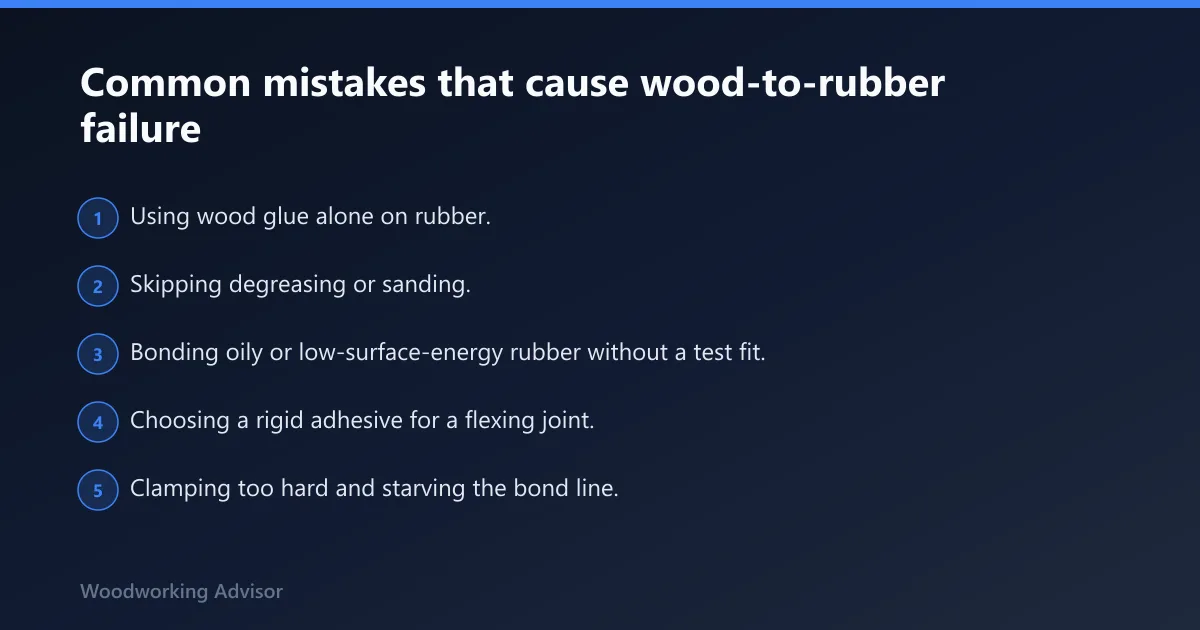 Steps: Common mistakes that cause wood-to-rubber failure