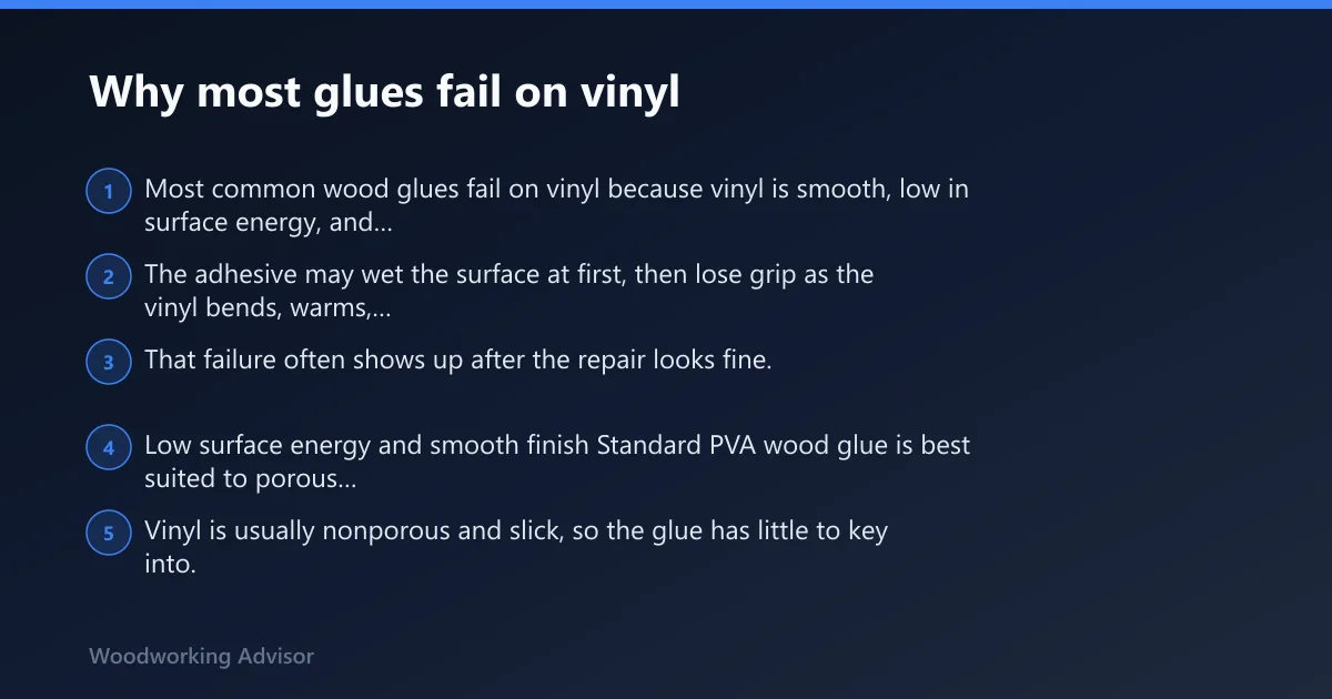Steps: Why most glues fail on vinyl