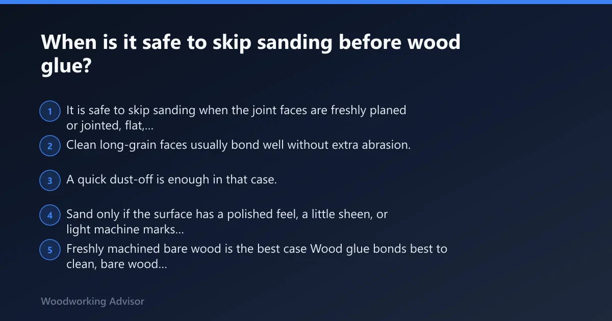Steps: When is it safe to skip sanding before wood glue?